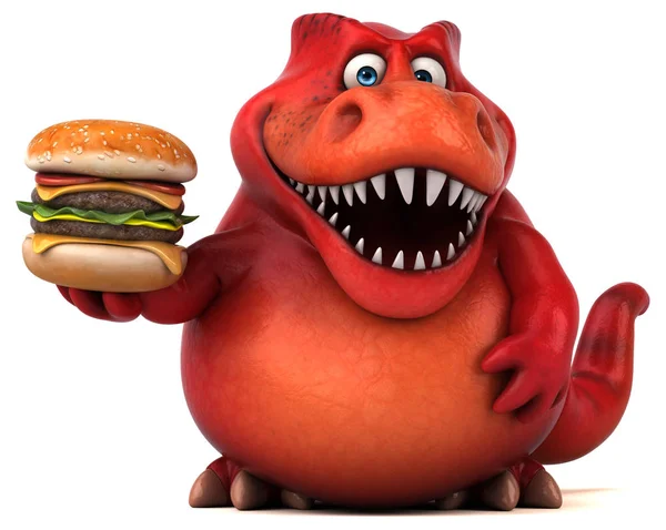 Cartoon znaków gospodarstwa hamburger — Zdjęcie stockowe