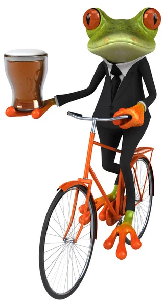 Kreslená postava drží pivo — Stock fotografie
