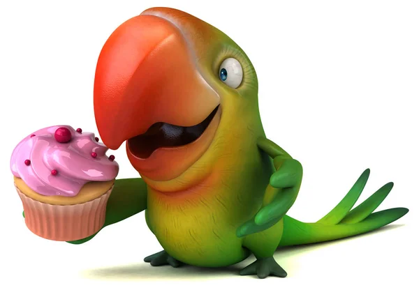 Personaje de dibujos animados celebración de cupcake —  Fotos de Stock