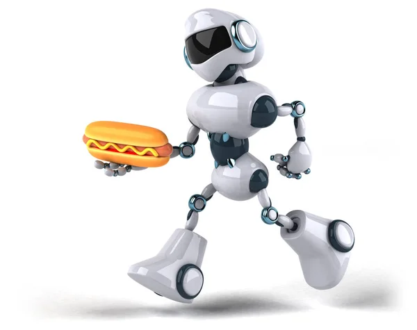 Robot holding hotdog — Stock Photo, Image