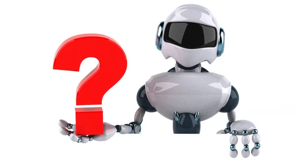 Roboter mit Fragezeichen — Stockfoto