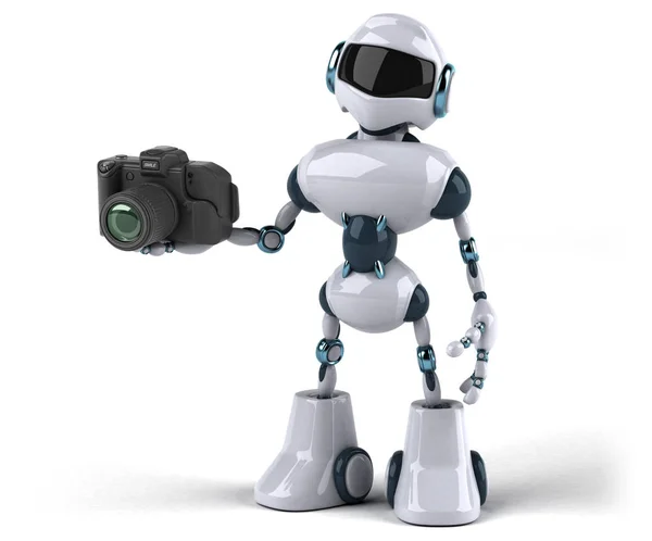 Robot holding camera — Stock Photo, Image