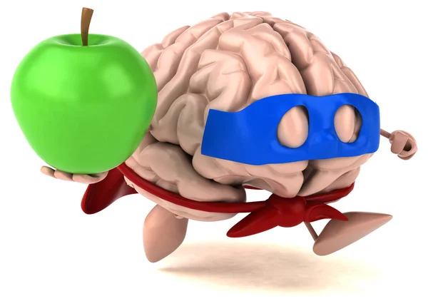 Cerebro sosteniendo manzana —  Fotos de Stock