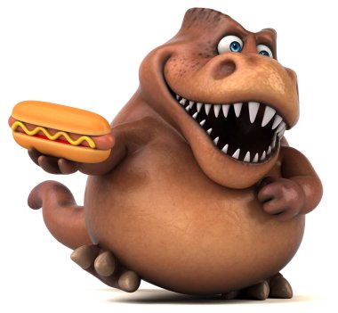  çizgi film karakteri hotdog holding