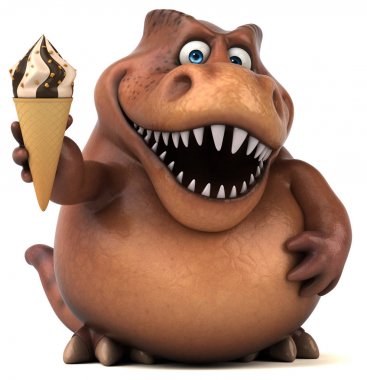 çizgi film karakteri holding dondurma 