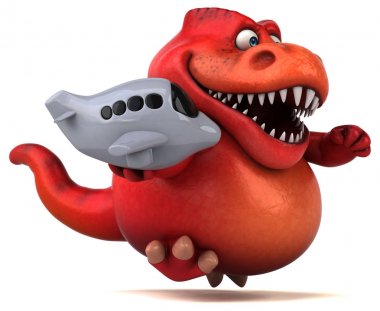 çizgi film karakteri holding uçak