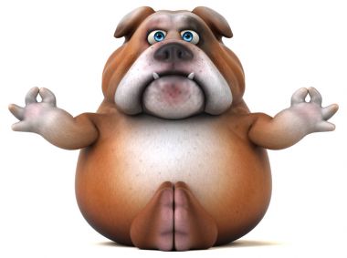 Yoga yaparken komik çizgi film karakteri 