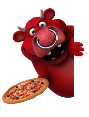 çizgi film karakteri pizza holding