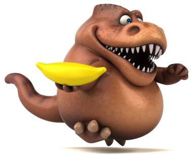 Eğlenceli Trex holding muz