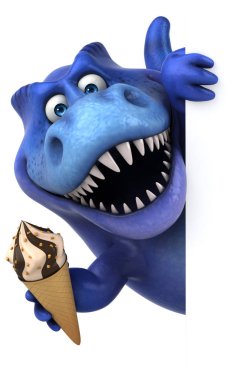 çizgi film karakteri holding dondurma 