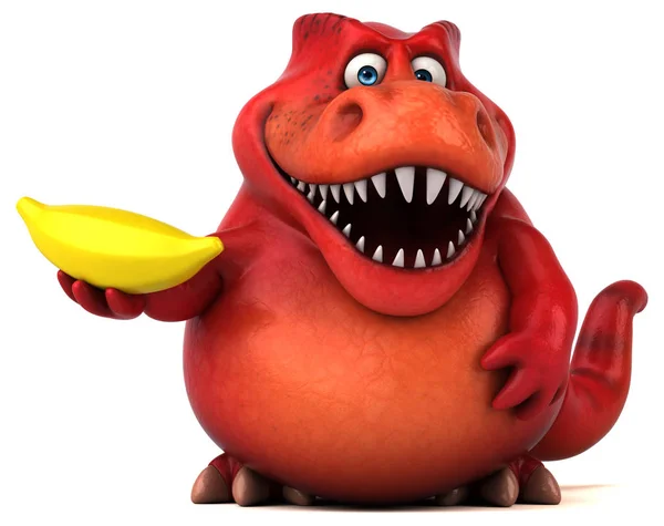 Cartoon character holding banana — Stock Photo, Image