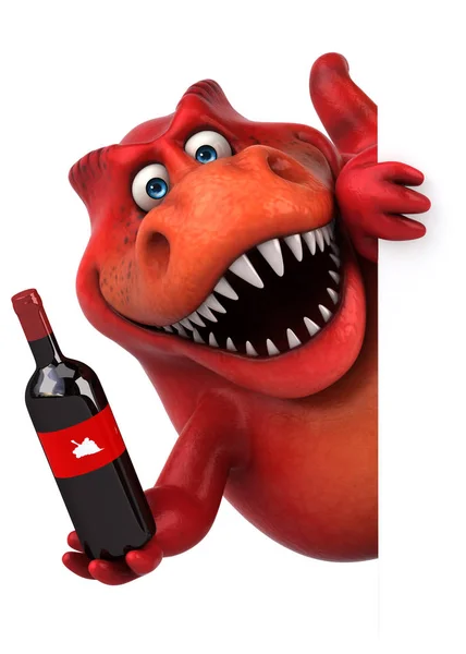 Cartoon character holding wine — Stock Photo, Image