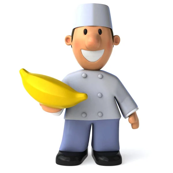 Baker holding  banana - — Stock Photo, Image
