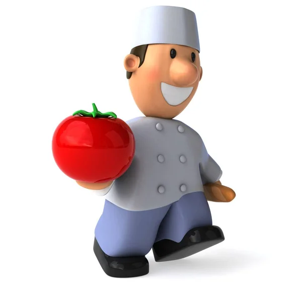 Baker holding  tomato — Stock Photo, Image