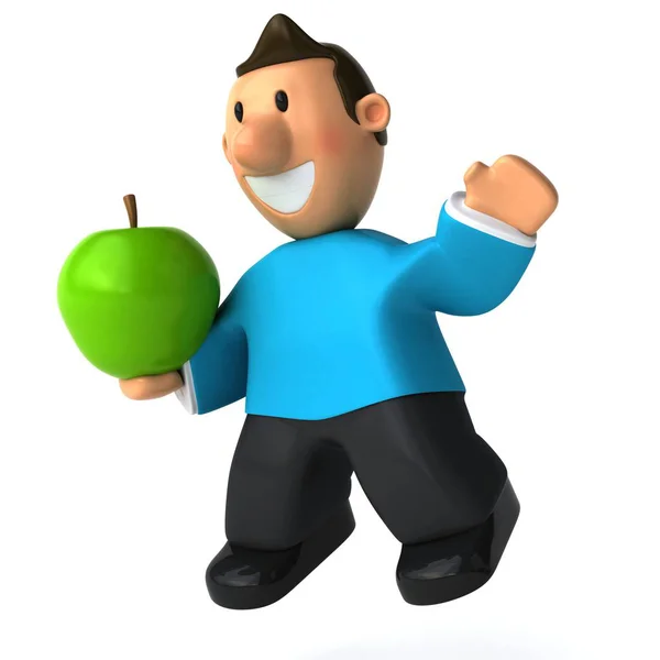 Kul casual man holding apple — Stockfoto