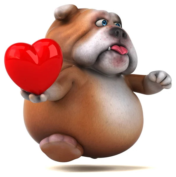 Cartoon character holding heart — Stock Photo, Image