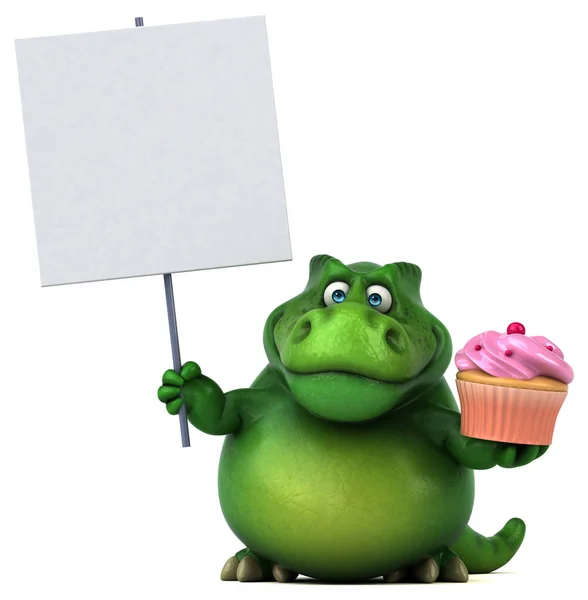 Seriefiguren håller cupcake — Stockfoto