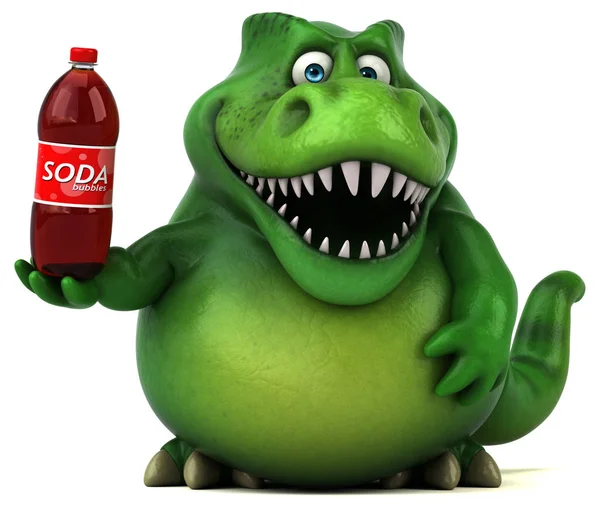 Personnage de dessin animé tenant soda — Photo