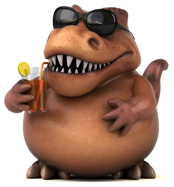 Cartoon character holding cocktail — Stock Photo, Image