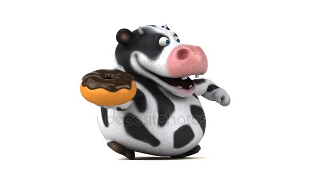 Zeichentrickfigur mit Donut — Stockvideo