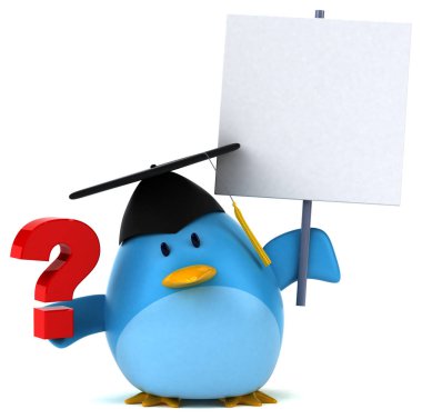 çizgi film karakteri holding soru işareti 