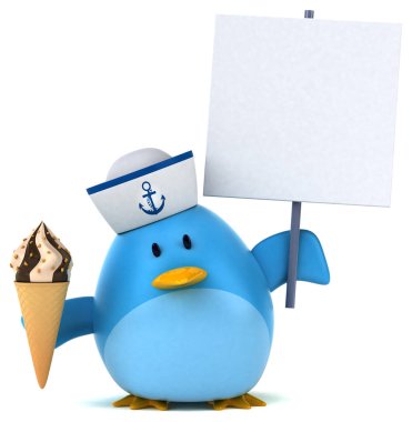 çizgi film karakteri holding dondurma 