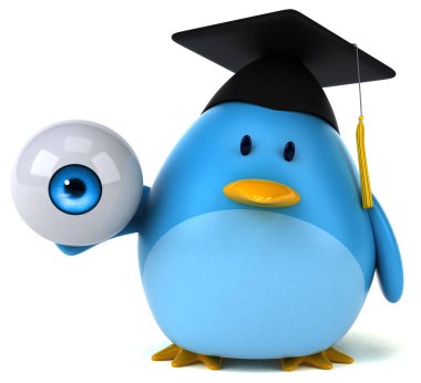 çizgi film karakteri holding göz 