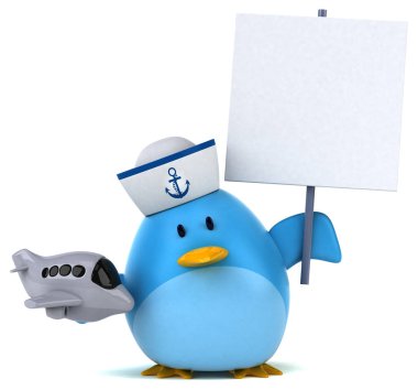 çizgi film karakteri holding uçak