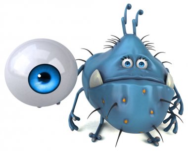 çizgi film karakteri holding göz 