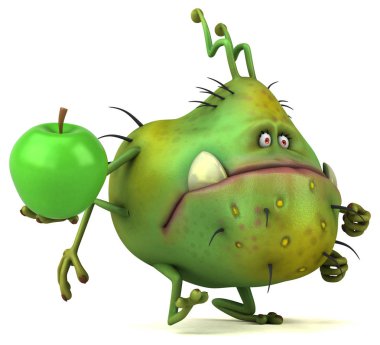   çizgi film karakteri holding elma