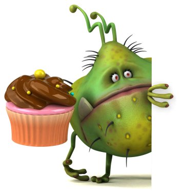   cupcake tutarak çizgi film karakteri