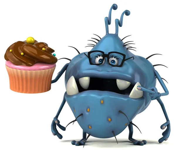 cartoon character holding cupcake