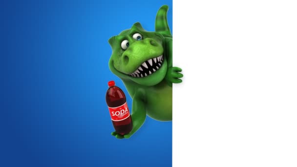 Personaje de dibujos animados con soda — Vídeo de stock