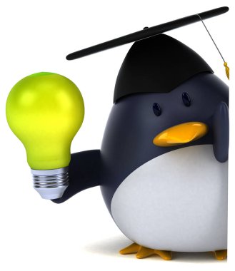 çizgi film karakteri holding ampul