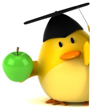   çizgi film karakteri holding elma