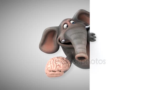 Personaggio dei cartoni animati con cervello — Video Stock