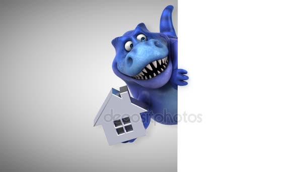 Cartoon character holding house — Stock Video