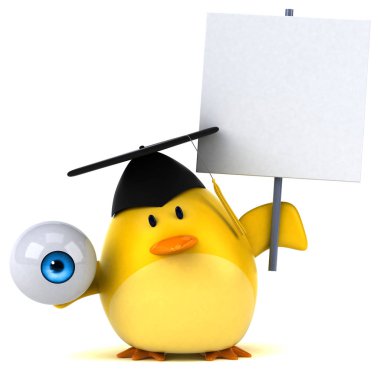 çizgi film karakteri holding göz 