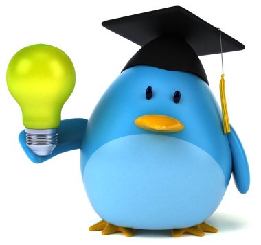 çizgi film karakteri holding ampul