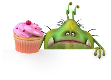   cupcake tutarak çizgi film karakteri