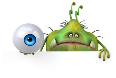 çizgi film karakteri holding göz 