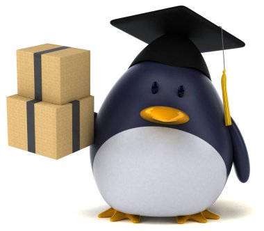  kutuları tutarak çizgi film karakteri