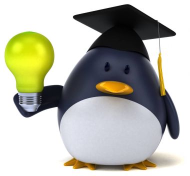 çizgi film karakteri holding ampul