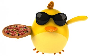 çizgi film karakteri pizza holding