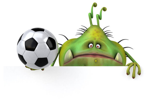  cartoon character holding ball 