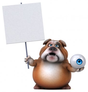 çizgi film karakteri holding göz 