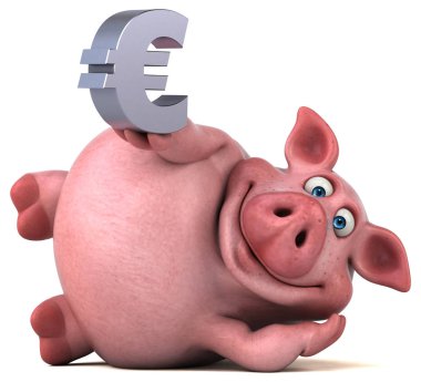 çizgi film karakteri holding euro 