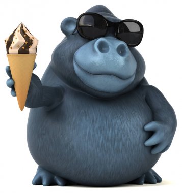 çizgi film karakteri holding dondurma 