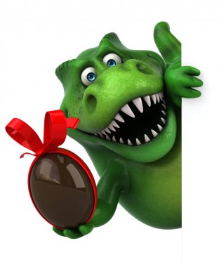 çizgi film karakteri holding Paskalya yortusu yumurta 