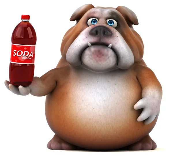 Stripfiguur holding soda — Stockfoto